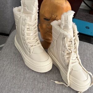 Women's Cream High-Top Sneakers